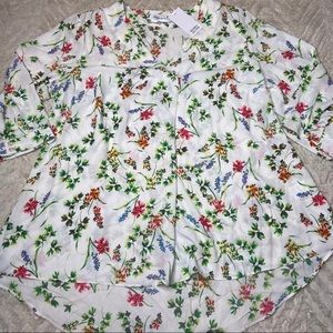 Anthropologie Rose & Olive Floral Print Blouse